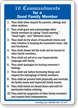 Commandments For Good Family Member Sign