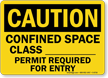 Caution Confined Space Required Entry Sign