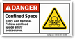 Confined Space, Entry Can Be Fatal Sign