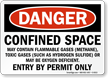 Confined Space May Contain Flammable Gases Danger Sign