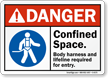 Confined Space Body Harness And Lifeline Required Sign