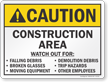 Construction Area ANSI Caution Sign
