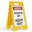 Construction Area Keep Out Danger Floor Standing Sign