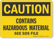 Contains Hazardous Material OSHA Caution Sign