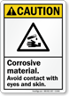 Corrosive Material Avoid Contact With Eyes Skin Sign