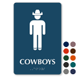 Cowboys TactileTouch Braille Restroom Sign with Graphic