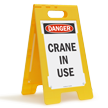 Danger Crane In Use Standing Floor Sign