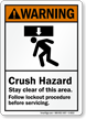 Crush Hazard Stay Clear Of This Area Sign