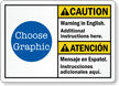 Custom Bilingual ANSI Caution Cuidado Warning Sign