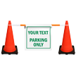 Custom Cone Bar Barricade Sign