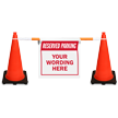Custom Cone Bar Barricade Sign