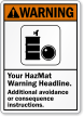 Personalized ANSI Hazmat Warning Sign