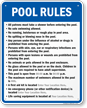 Custom Pool Rule Sign For South Carolina