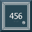 Custom Azteca Room Number Braille Sign with Border, 5.5" x 5.5"