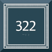 Azteca Room Number Braille Sign with Border, 5.5" x 5.5"