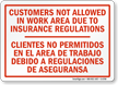 Bilingual Customer Not Allowed In Work Area Sign