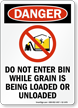 Dont Enter Bin While Loading/Unloading Grain Danger Sign