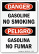 Gasoline No Smoking Bilingual Sign