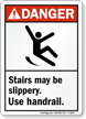 Danger Stairs Slippery Sign