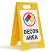Decon Area W/Graphic Fold-Ups® Floor Sign