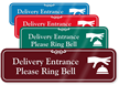 Delivery Entrance Please Ring Bell Showcase Wall Sign