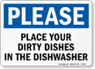 Place Dirty Dishes In Dishwasher Please Sign