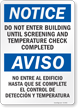 Do Not Enter Building Until Temperature Check Completed Sign