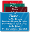 Dont Deposit Feminine Hygiene Products Toilet Sign