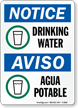 Notice Drinking Water / Aviso Agua Potable Sign