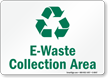 E-Waste Collection Area With Recycle Symbol Sign
