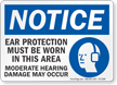 Ear Protection Must Be Worn OSHA Notice Sign