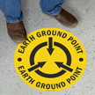 Earth Ground Point Circular Anti Skid Floor Sign