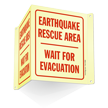 Earthquake Rescue Area Evacuation Projecting Sign