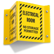 Electrical Room No Storage Projecting Sign