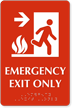 Emergency Exit Only TactileTouch Braille Arrow Sign