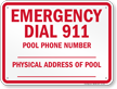 North Carolina Emergency Dial 911 Sign