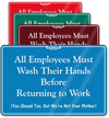 Employees Wash Hands Returning To Work Wall Sign