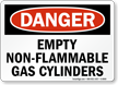 OSHA Empty Non Flammable Gas Cylinders Sign
