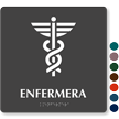 Spanish Enfermera Braille Sign with Caduceus Medical Symbol