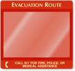 Call 911 For Fire, Police Evacuation Map Holder