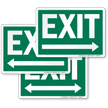 Exit Right Arrow Sign, White On Green