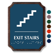 Exit Stairs Braille TactileTouch Wood Plaque
