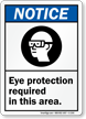 Notice (ANSI): Eye Protection Required (graphic) Sign