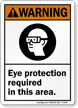 Eye Protection Required Sign, OSHA Warning