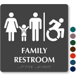 Family Restroom TactileTouch Braille Sign, New ISA Symbol