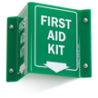 First Aid Kit with Down Arrow Sign