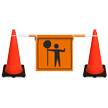 Cone Bar Barricade Sign