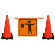 Cone Bar Barricade Sign