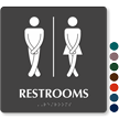 Cross legged Unisex Bathroom Humor Sign