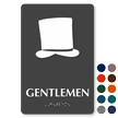 Gentlemen Hat Braille Restroom Sign